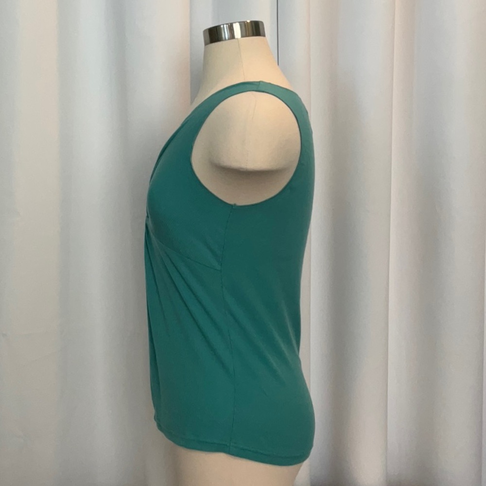 VS Moda International Teal Twist Front Tank Top Women Size L - Picture 3 of 9